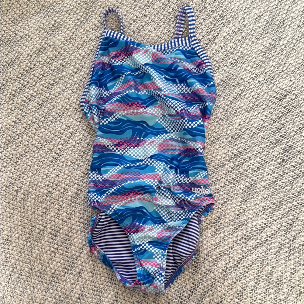 uglies Blue and Pink One Piece Swimsuit